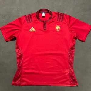 France Rugby Union Jersey Shirt Adidas Red Trikot Mailot‎ 2014 size 2XL